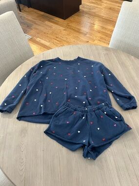 Heart print, matching sweatsuit set